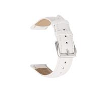 Yobohui Leather Strap 10mm~24mm Women's Men's General Purpose Pin Buckle Watch Strap(White,Width10mm)