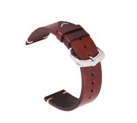 Yobohui Leather Strap 18/19/20/21/22/24mm Vintage Leather Strap for Men and Women(Darkbrown,Width24mm)