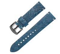 Yobohui Leather Strap 20/22mm Smart Watch Quick Release Pin Buckle Watch Strap Accessories(Blue,Width20mm)