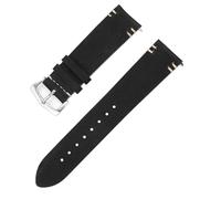 Yobohui Leather Strap 22mm 24mm Brushed Suede Quick Release Smartwatch Band(Black,Width22mm)