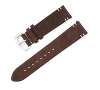 Yobohui Leather Strap 22mm 24mm Brushed Suede Quick Release Smartwatch Band(Darkbrown,Width22mm)