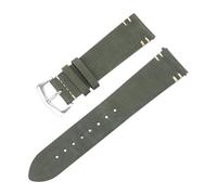 Yobohui Leather Strap 22mm 24mm Brushed Suede Quick Release Smartwatch Band(Green,Width22mm)
