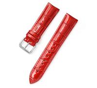 Yobohui Leather straps 12 mm - 22 mm Patent leather replacement straps Bracelet wristbands(Red,Width20mm)