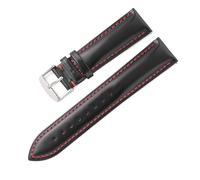 Yobohui Leather straps 18/19/20/21/22 mm straps Smartwatch replacement(Black-A,18mmwide)