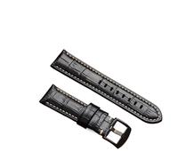 Yobohui Leather straps 20/22/24/26mm men vintage bamboo watch straps watch accessories(Black,Width20mm)