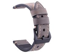 Yobohui Leather straps 20/22/24/26mm Men's and Women's Brushed leather straps Watch Accessories Pin buckle type(Grey,Width20mm)