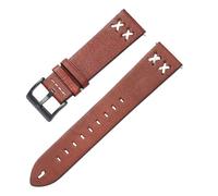 Yobohui Leather straps 20mm 22mm quick release smart watch bands quick release watch accessories(Dark brown,Width22mm)