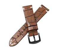 Yobohui Leather straps 20mm 22mm Vintage bamboo wind straps Quick release lugs Pin buckle watch accessories(Brown,Width20mm)