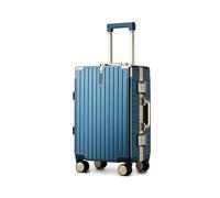 Yobohui Lightweight Suitcase, Aluminum Frame Luggage, Carry on Luggage with Spinner Wheels Suitable for Men Girls and Students(Blue,20in)