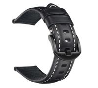 Yobohui Quick-Release Watch Strap 18mm 20mm 22mm 24mm 26mm Vintage Leather Strap Replacement Band(Black,Width24mm)