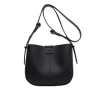 Yobohui Shoulder Bag for Women Girl Large Capacity Solid Color Bucket Bags with Small Purse Crossbody(Black)