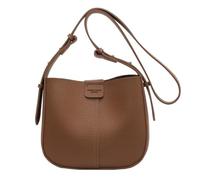 Yobohui Shoulder Bag for Women Girl Large Capacity Solid Color Bucket Bags with Small Purse Crossbody(Brown)