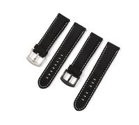 Yobohui Silicone Watch Band 18mm 20mm 22mm 24mm Sports Strap Men's Women's Replacement Band Rubber Strap Stainless Steel Buckle(Black+white,Width22mm)