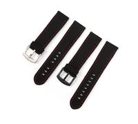 Yobohui Silicone Watch Band 18mm 20mm 22mm 24mm Sports Strap Men's Women's Replacement Band Rubber Strap Stainless Steel Buckle(Black+red,Width22mm)