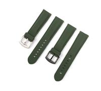 Yobohui Silicone Watch Band 18mm 20mm 22mm 24mm Sports Strap Men's Women's Replacement Band Rubber Strap Stainless Steel Buckle(Green,Width20mm)