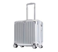 Yobohui Small Carry-on Suitcase Hard-Sided Suitcase with Rotating Wheels and TSA Lock 18-inch Hard-Shell Travel Carry-on(Silver)