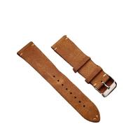 Yobohui Suede Leather Strap Watch Bands Quick Release Vintage Straps Classic Watchband for Men Women Replacement(Yellowish brown,Width19mm)