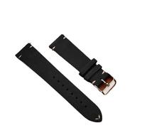 Yobohui Suede Leather Strap Watch Bands Quick Release Vintage Straps Classic Watchband for Men Women Replacement(Black,Width22mm)