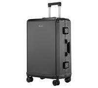Yobohui Suitcase 4 Wheels Carry on Luggage Cabin Luggage Suitcase Medium Lightweight Zipperless Luggage(Black,24in)