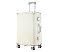 Yobohui Suitcase 4 Wheels Carry on Luggage Cabin Luggage Suitcase Medium Lightweight Zipperless Luggage(White,26in)