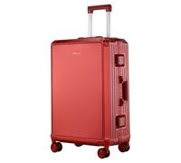 Yobohui Suitcase 4 Wheels Carry on Luggage Cabin Luggage Suitcase Medium Lightweight Zipperless Luggage(Red,26in)
