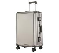 Yobohui Suitcase 4 Wheels Carry on Luggage Cabin Luggage Suitcase Medium Lightweight Zipperless Luggage(Grey,26in)