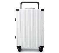 Yobohui Travel Suitcases with Wheels Luggage Trolley Case with Universal Wheel Password Travel Suitcase Portable Aluminum Alloy Trolley Case(White,22inch)