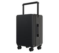 Yobohui Travel Suitcases with Wheels Portable Suitcase Leisure Trolley Case Caster Large Capacity(Black,22inch)