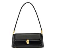 Yobohui Underarm leather shoulder bag Women's handbag Large capacity square bag Suitable for daily use(Black)