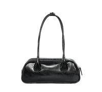 Yobohui Underarm leather shoulder bag women's handbag large capacity suitable for daily use(Black)