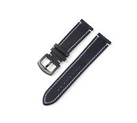 Yobohui Vintage Leather Strap 18mm 19mm 20mm 21mm 20mm 22mm Smartwatch Band Replacement Strap(Blue,Width24mm)