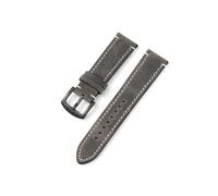 Yobohui Vintage Leather Strap 18mm 19mm 20mm 21mm 20mm 22mm Smartwatch Band Replacement Strap(Grey,Width22mm)