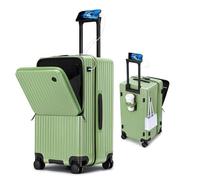 Yobohui Wheeled Suitcase, Large-Capacity Hard-Shell Suitcase with Cup Holder, USB Port, Front-Opening Carry-on Suitcase(A,28in)
