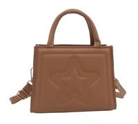 Yobohui Women Bag Large Capacity Shoulder Star Embossed Handbag PU Leather Crossbody Top Handle Bag(Khaki)
