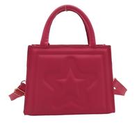 Yobohui Women Bag Large Capacity Shoulder Star Embossed Handbag PU Leather Crossbody Top Handle Bag(Rose Pink)