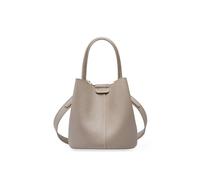 Yobohui Women's bucket bag leather handbag crossbody bag shoulder bag tote bag adjustable shoulder strap(Gray)