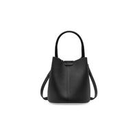 Yobohui Women's bucket bag leather handbag crossbody bag shoulder bag tote bag adjustable shoulder strap(Black)