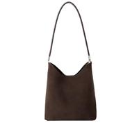 Yobohui Women's genuine leather bucket bag, retro shoulder bag, daily crossbody wallet handbag With adjustable shoulder straps(Coffee)