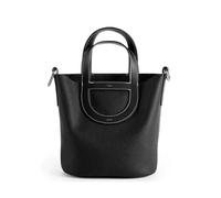Yobohui Women's Leather Bucket Bag Crossbody Bag Handbag with Adjustable Shoulder Strap(Black)