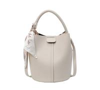 Yobohui Women's Leather Bucket Bag Handbag Shoulder Crossbody Bag Sundries Bag With Removable Shoulder Strap(White)