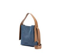 Yobohui Women's leather bucket bag with adjustable shoulder strap blue handbag crossbody bag shoulder bag tote bag hobo bag