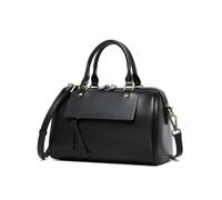 Yobohui Women's Leather Handbag One-Shoulder Bucket Bag Crossbody Bag Adjustable Shoulder Strap(Black)