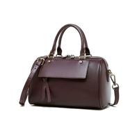 Yobohui Women's Leather Handbag One-Shoulder Bucket Bag Crossbody Bag Adjustable Shoulder Strap(Coffee color)