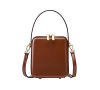 Yobohui Women's leather shoulder bag handbag crossbody bag with adjustable shoulder strap(Brown)