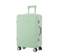 Yobohui Zipper-Free Carry-on Luggage Small Carry-on Luggage with Swivel Wheels PC+ABS(Green,22in)