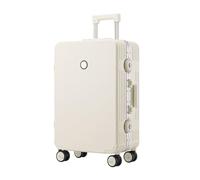 Yobohui Zipper-Free Carry-on Luggage Small Carry-on Luggage with Swivel Wheels PC+ABS(White,24in)