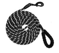 YOBOKO Luminous Explosion-proof Dog Leash Reflective Strip Pet Dog Chain Walking Traction Rope Super Long 3/5/10/15/20M Black 1.2cm X 5M/16FT