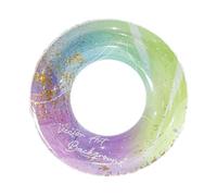 YOBOKO Thick Swimming Ring for Girl Boy Kid Children Colorful Inflatable floating Ring Sparkling Swimming Circle Pool Floats Durable Underarm Swim Ring for Adult Women Men (Colorful, M 10-15 years)