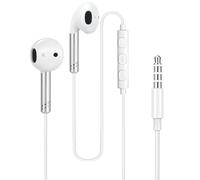yobola Earphones Wired Headphones, In Ear Earbuds with Mic Clear Calls Volume Control, HiFi Stereo Bass Comfortable 3.5mm Jack Headset for iPhone Samsung Huawei Smartphones Tablets Laptops MP3, White