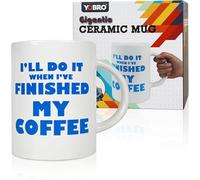 YOBRO 2 L Extra Large Ceramic Coffee Mug, Giant Funny Novelty Cup, Oversized Mug for Coffee Lovers, Ideal for Father's Day, White Elephant & Office Gifts, Blue (Blue)